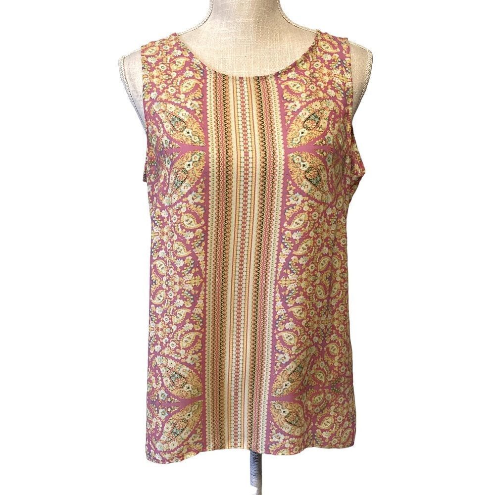 Rose & Olive Paisley sleeveless Top Medium